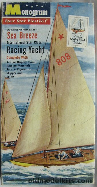 Monogram 1/22 Sea Breeze International Star Class Racing Yacht - Four Star Issue, P16-89 plastic model kit